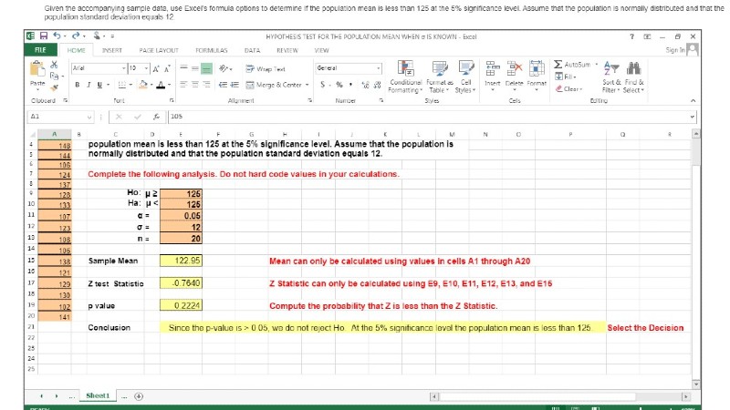 Excel sims example