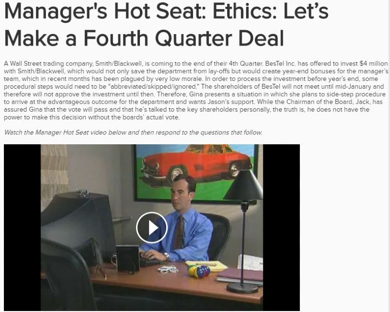 Manager's Hot Seat Video