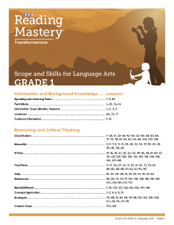 scope and sequence - language arts